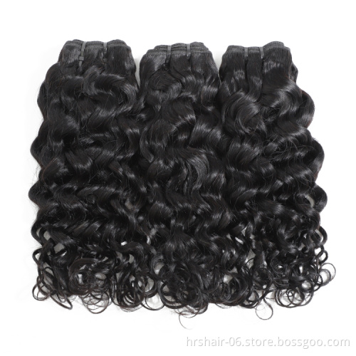 brazilian hair bundles with closure water wave 9A nice quality virgin human hair weave with lace closure 8"-28" no shedding